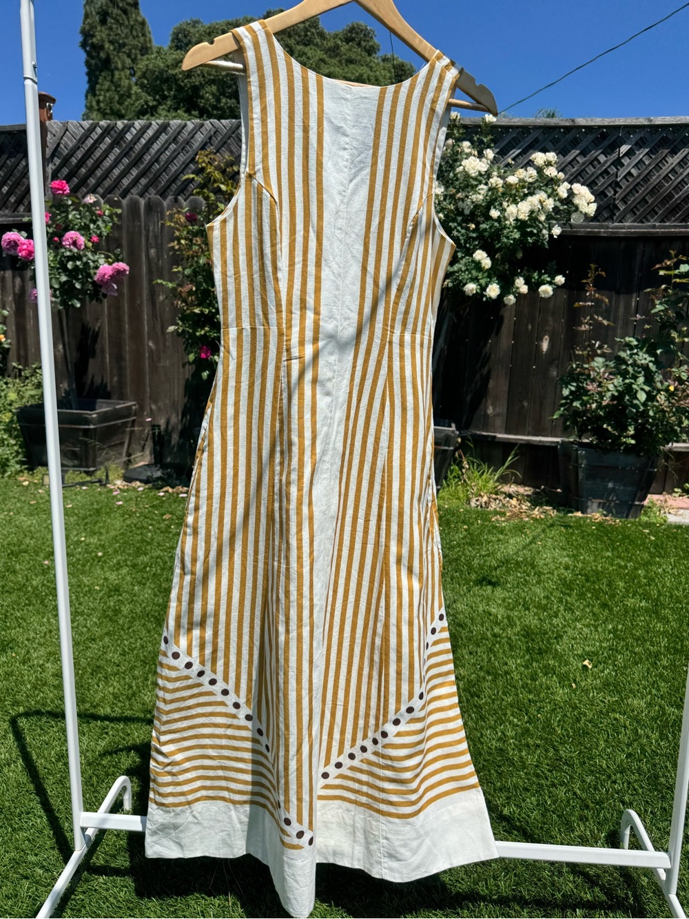 NWT Cleobella Cotton Linen Rhiannon Ankle Day Dress in Lusso Stripe size Small - Picture 4 of 8